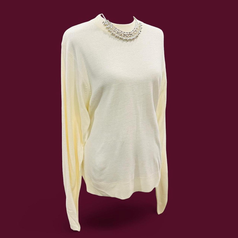 Vintage 90s Cream SOFT Dreamy Drape Cottage Coquette Fairy Sweater Sag Harbor XL